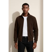 Parcel Yard Men's Brown Full Zipper Hoodie