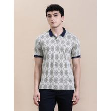 Crocodile Men'S Regular Fit Diamond Aop Slim Fit Polo T-Shirt