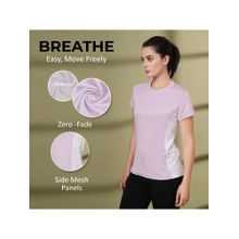 CHKOKKO Womens Mesh Gym T-Shirt Dry Fit Breathable Yoga Running Workout Lavender