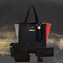 LaFille Women Hand Bag Black Set Of 5
