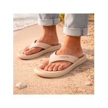 WOODLAND Women's Beige Comfortable Soft Sole Lightweight Home Wear Flipflops