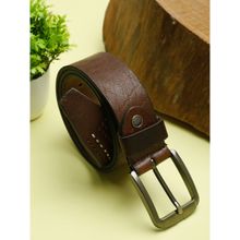 Teakwood Men Brown Textured Genuine Leather Belt