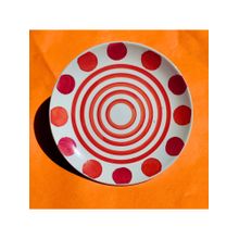TheYUGO Sindoori Polka Hand Painted Snack Plate