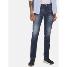 U.S. Polo Assn. Men Dark Blue Slim Tapered Fit Stone Wash Jeans