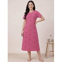 Secret Wish Pink Heart Print Hosiery Night Dress
