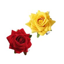 Matra Rose Hair Clip Artificial Flower Accessory Bridal Floral Brooch Pin Bun Braid Juda Red Yellow