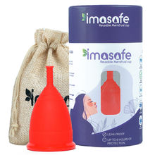 Imasafe 100% Medical Grade Silicone Menstrual Cup Ultra Soft Red-Medium