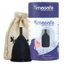 Imasafe 100% Medical Grade Silicone Menstrual Cup Ultra Soft Black-Large