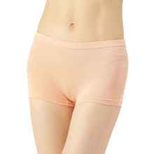 Leading Lady women Brief Pack of Single Cotton Elastane Low-Rise Solid Boy Shorts - Coral