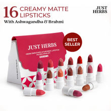Just Herbs Ayurvedic Lipstick Kit, Matte Finish, Long-lasting & Weightless - Pack of 16