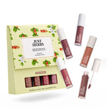 Just Herbs Herb Enriched Matte Liquid Lipsticks, Deeps & Reds, Hydrating & Lightweight - Pack of 5