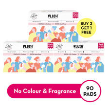Plush L + XL Sanitary Pads With Disposable Pouches Buy 2 Get 1 Free Combo - 90 Pads