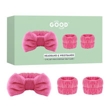 Feel Good Club Headband & Wristbands - Ultra Soft Set For Face Wash Skincare Makeup & Spa (3pcs)