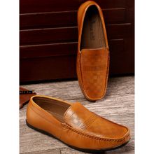 Louis Stitch Tortilla Brown Premium Italian Leather Handcrafted Textured Loafers for Men