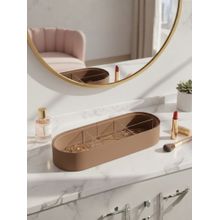 HOME 360 Luxe Leather Multicompartment Organizer Box Brown