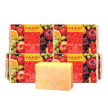 Vaadi Herbals Value Pack Of 6 Fruit Splash Soap With Extracts Of Orange- Peach- Green Apple & Lemon