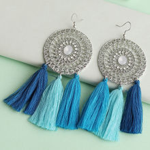 Blueberry Silver Toned And Blue Tassel Earrings