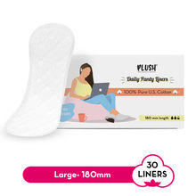 Plush Everyday Panty Liners - Ultra soft - No Fragrance & Paraben Free - 30Pcs - Large