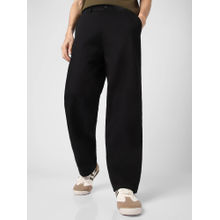 Urbano Fashion Black Loose Baggy Fit Solid Non Stretchable Chino Trouser