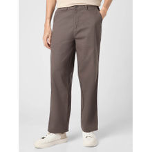 Urbano Fashion Brown Loose Baggy Fit Solid Non Stretchable Chino Trouser