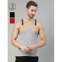 Dixcy Scott Originals Men's Colorblock Sleeveless Cotton Fabric Vest (Pack of 3)