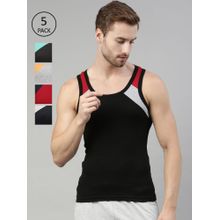 Dixcy Scott Originals Men's Colorblock Sleeveless Cotton Fabric Vest (Pack of 5)