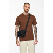 Snitch Men Brown Core Lab Solid Slim Fit T-Shirt