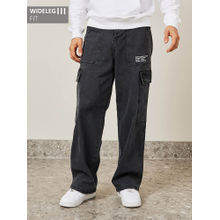 Styli Men Cargo Jeans Black Cotton