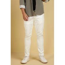 Allen Solly Men's White Solid Slim Fit Jeans