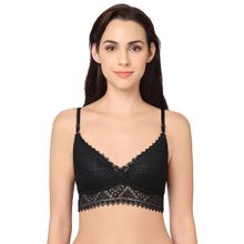 Gaia Collection Padded Non-Wired Medium Coverage Lacy Bralette Bra