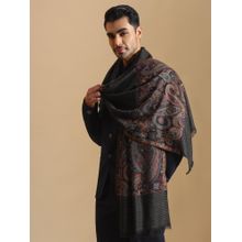 Zamour Kani Woven Border Pure Wool Shawl