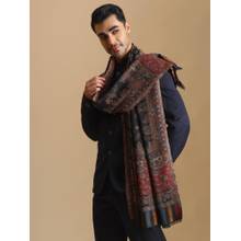 Zamour Kani Woven Jaal Pattern Pure Wool Shawl