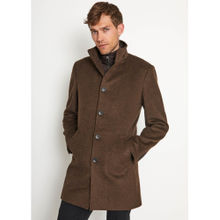 Bruun & Stengade Men Solid High Neck Full Sleeves Coat