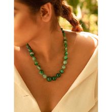 Kastiya Jewels Green Beaded Agate semi Precious Gemstone Necklace