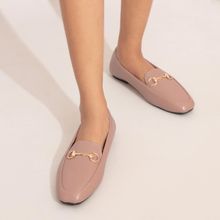 Twenty Dresses by Nykaa Fashion Nude Pink Square Toe Loafers