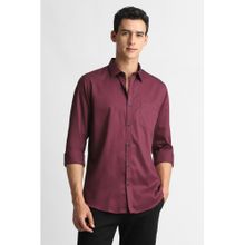 Peter England Men Maroon Slim Fit Casual Shirt