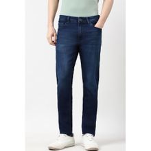 Peter England Men Navy Dark Wash Classic Tapered Jeans