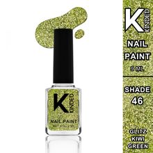 KINDED Nail Paint Topper Coat Textured Glitter Nail Art - 46 Glitz Kiwi Green