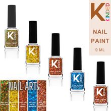 KINDED Nail Paint Topper Nail Art Nail Polish - Combo of 5 Nail Art Shades