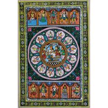 Vintage Vistha Dashavataar Pattachitra Handpainting Canvas Print