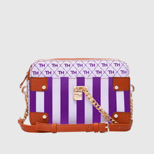 Athens Party Sling Bag For Women | Crossbody Bag | Stripe Print Design | Blue-White (M)