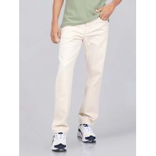 Wrangler Men Beige Cowboy Straight Fit Mid Rise No Fade Jeans