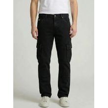 Lee Men Black Rodeo Straight Fit Mid Rise No Fade Jeans