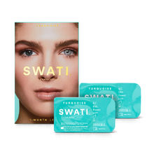 Swati Cosmetics Coloured Contact Lenses Turquoise 1 month Power -0.75