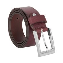 Parx Solid Dark Maroon Leather Belt