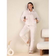 Sweet Dreams Women Off White Solid Tracksuit