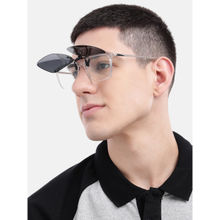 Carlton London Square Sunglasses Clip with UV Protected and Polarized Lens (58)