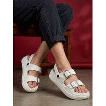 ELLE Women White Comfort Clogs