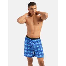 Bummer Blue Printed Micro Modal Boxer Shorts for Men