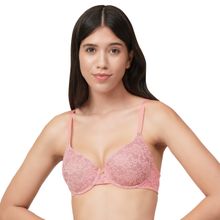 Amante Lace Dream Lightly Padded Wired Lace Bra-Pink